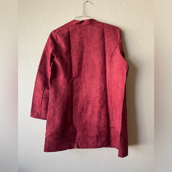 Draper’s & Damon’s Petites Micro Suede Topper Blazer Rust Large Disco 70's - Picture 5 of 10